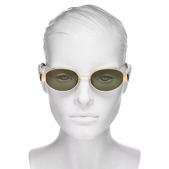 Celine Triomphe Oval Sunglasses Gold Tone - Picture 2 of 11